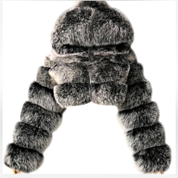 FAUX FUR MID JACKET - Picture 1 of 2